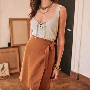 ✨Sezane Linen Wrap skirt